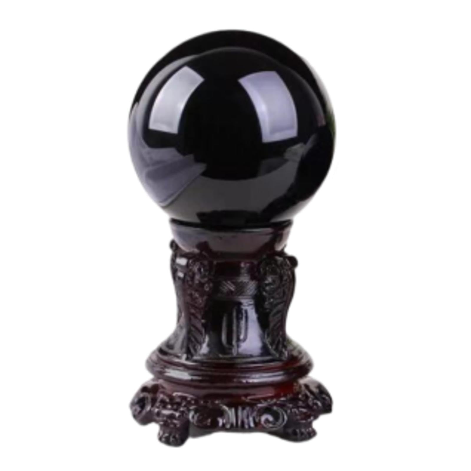 MDBJTCYZN Obsidian Crystal Ball Ornaments, Polished raw Stone, Black, Home Interior,50mm