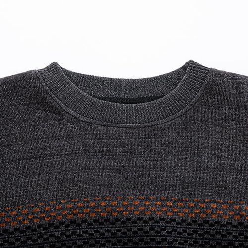 Men's Crewneck Sweater Casual Knitwear Pullover Sweaters Slim Fit Lightweight Long Sleeve Stripes Print Knitted Tops2