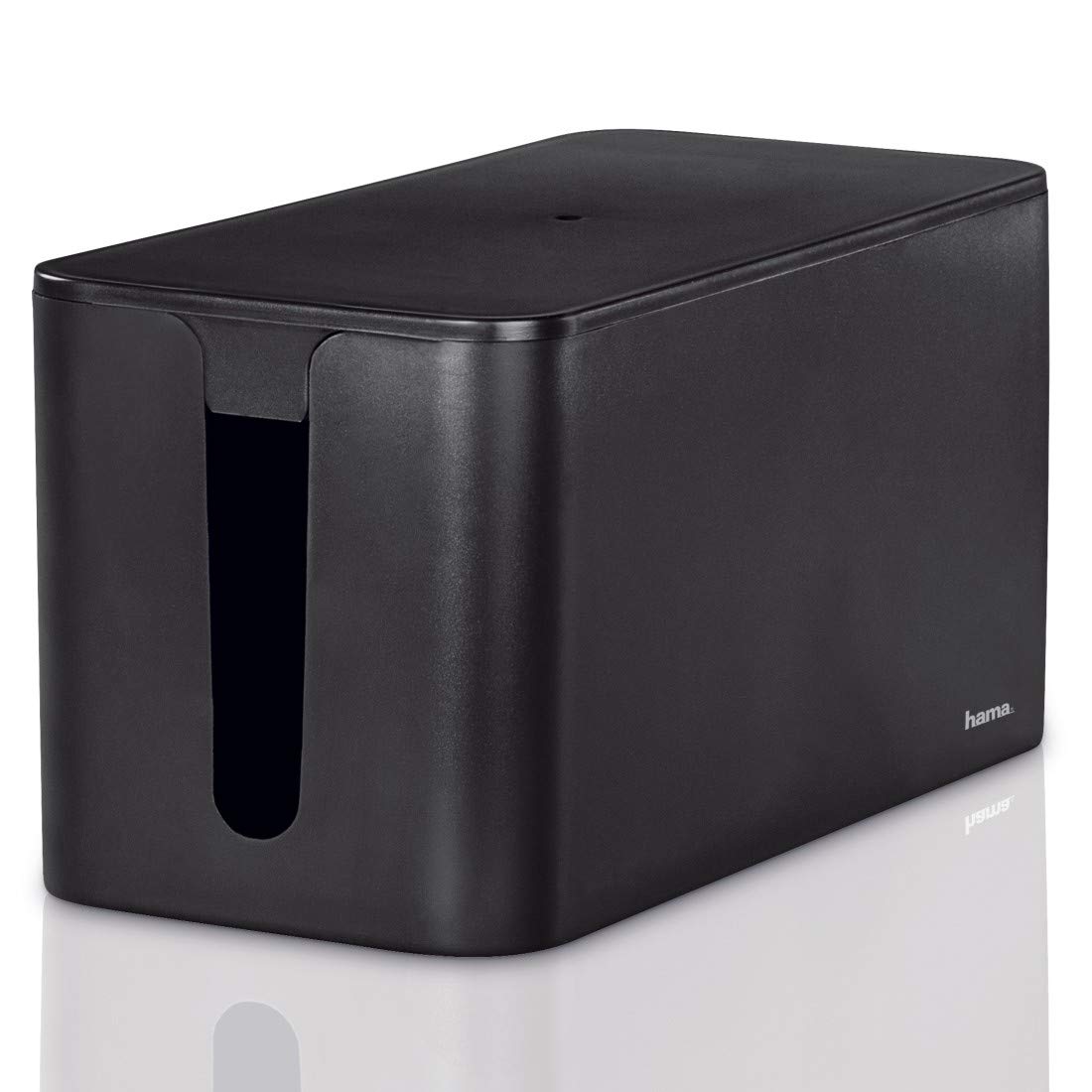Hama 00020663 Mini Cable Box, 23 x 11.5 x 11,8 cm (W x D x H) with Rubber Feet - Black