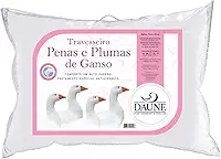 Travesseiro 95% Pena de Ganso e 5% Pluma de Ganso Natural - 50 cm X 70 cm Conforto