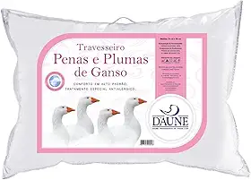 Travesseiro 95% Pena de Ganso e 5% Pluma de Ganso Natural - 50 cm X 70 cm Conforto