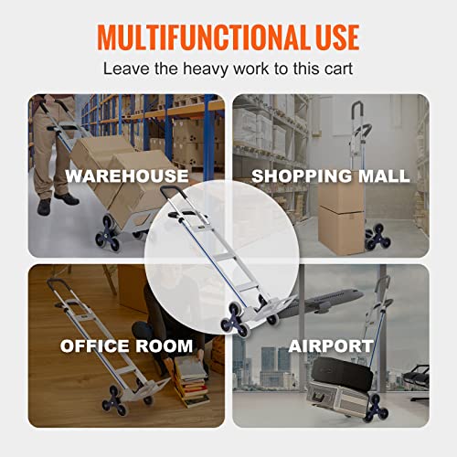 Vevor UTILITY CART TCS3 Stair Climbing Cart, 550 Lbs Load Capacity, Aluminum Hand Truck Dolly thumb #5