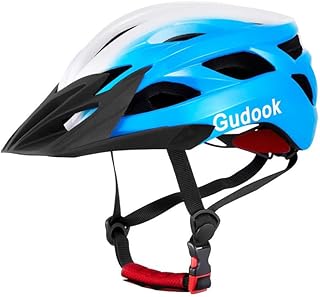 Gudook Adult Bicycle Helmet for Men - Women's Bicycle Helmets - Certified Lightweight Adjustable Bicycle Helmet with Removable Visor for Mountain Bikes and Road Bikes