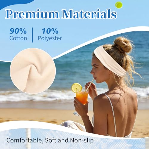 Image of YARIEW 6Pcs Headbands Paisley Bandanas Head Bands Sweat Band Hair Wrap Headwrap Fashion Boho Wide Thick Workout Yoga Elastic Headbands Mens Cooling Running Sports Headband Sweatbands for Women and Men