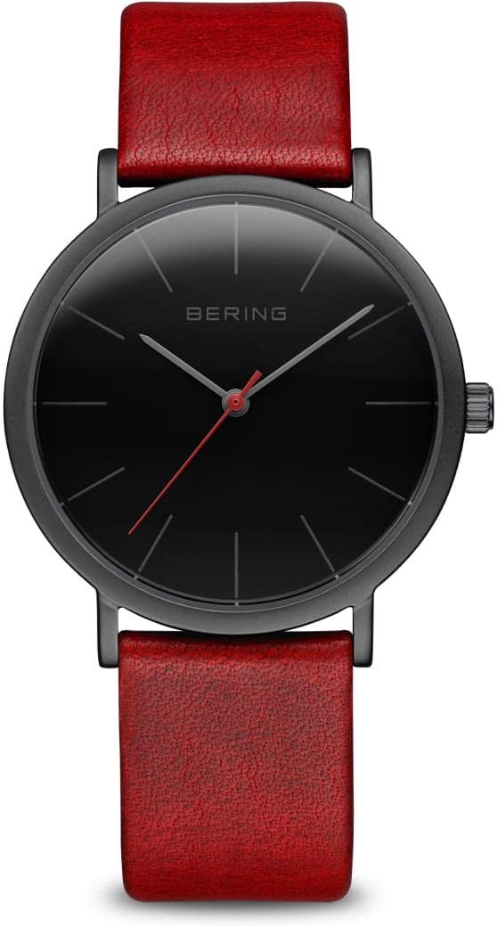 BERING Donna Analogico Quarzo Classic Orologio con Cinturino in Pelle di vitello Cinturino e Vetro zaffiro