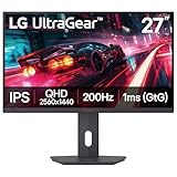 LG 27G610A-B 27-inch Ultragear QHD (2560 x 1440) IPS Gaming Monitor, 200Hz, 1ms, AMD FreeSync Premium, VESA DisplayHDR 400, HDMI, DisplayPort, Tilt/Height/Swivel/Pivot Stand, Black