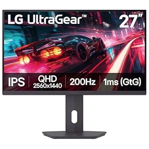 LG Gaming Monitor 27G610A-B Ultragear 27-inch/QHD (2560 x 1440) / IPS / 200Hz / 1ms / AMD FreeSync Premium/VESA DisplayHDR 400 / HDMI, DisplayPort/Tilt/Height/Swivel/Pivot Stand Black