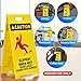 MATTHEW CLEANING 25'' Industrial Wet Floor Sign 6 Pack 2-Sided Durable Corrugated Plastic Birght Yellow Multilingual Warning Signs Commercial Caution Wet Fold-out Floor Signs For Indoors