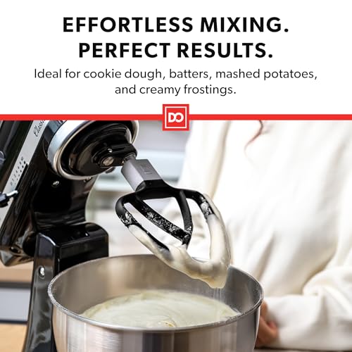 Image of DI ORO Flex Edge Beater for KitchenAid Tilt-Head Mixer, 4.5-5 Qt, Black
