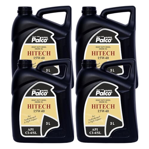 Image of PALCO HITECH 15W40 API: CI4 / SL Heavy Duty Diesel Engine Oil Synthetic Technology | Maximum Power & Superior Protection | For SUVs, MUVs & Crossovers | 3 Litre (Pack of 4)