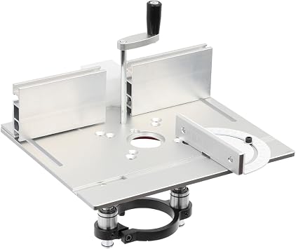Aluminium Router Table Insert Plate And Router Lift for 65mm Diameter Universal Trimming Machine,with Miter Gauge Guide Aluminium Profile Fence Sliding Brackets