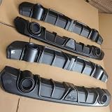 Rear Bumper Diffuser Dual Pipe Decoration with Led Lamp for Nissan Sentra Sylphy 2020-2022 Bodykit Exterior Accessories Parts (Black M)