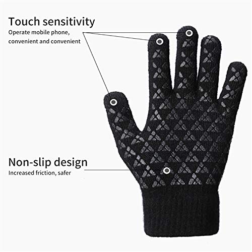 Miniatura 7 de Kfnire Calentar Sombreros Gorro De Punto Beanie Y Calentador De Cuello Bufanda Con Forro Polar Suave Guantes De Pantalla Táctil, Kit De Accesorios De Cálido Invierno 3 En 1 Para Hombres Y Mujeres