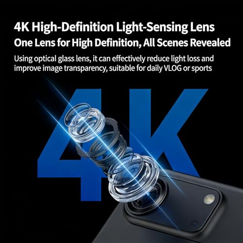 Aytdhfrn Multi-functional Flip Screen Action Camera 4k 360 miniatura 3