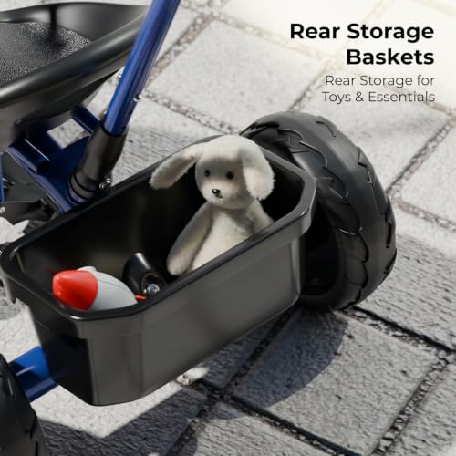 Image of Lifelong Kids Tricycle for Boys & Girls (2-5 Years) | Baby Cycle with Parental Control Handle | Anti-Skid EVA Wheels | Front & Rear Storage Baskets | BIS Certified | 30 kg Load Capacity
