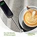 MatchaDNA handheld Milk Frother - Battery Operated Matcha Whisk - Get Thick Creamy Milk Froth Fast (Round Tip Model 2) (Black)