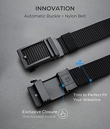 Image of CHAOREN Ratchet Belts for Men, Nylon Web Golf Belt with Automatic Buckle