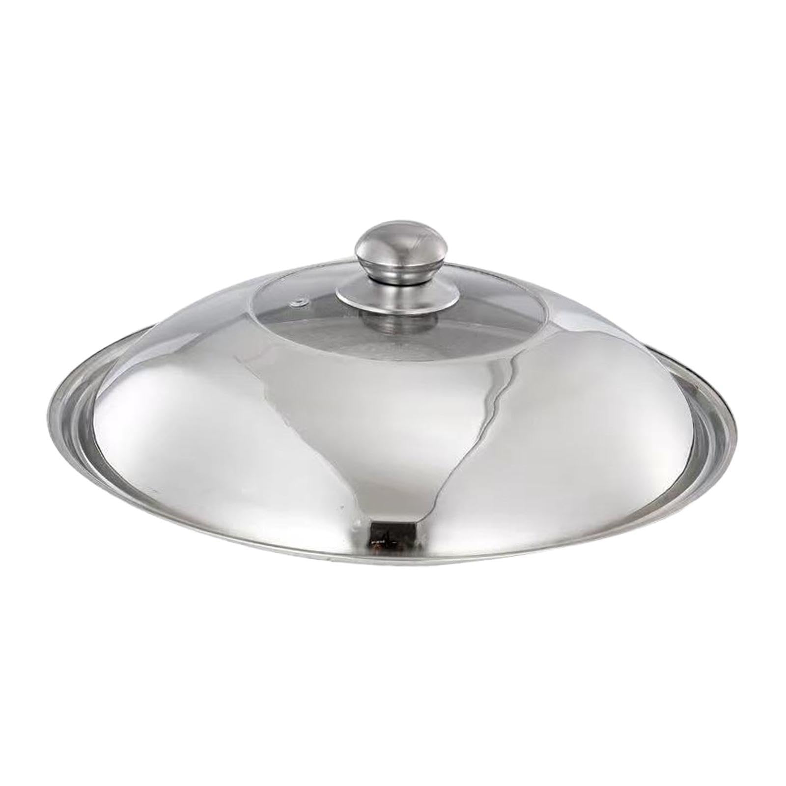 Round Frying Pan Cover 36cm Fry Pan Lid for Home Use 34-35.5cm Diameter Pots Knob Handle-image-0