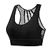 Cwang Damen Yoga Sport BH Ohne Bügel - Gepolstert Bustiers, Bralette für Laufen Jumping Fitness Streetwear,schwarz,L