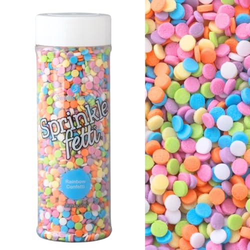 Sweets Indeed Rainbow Sprinkles, Edible Confetti Mix, Perfect for Cake Decorations, Baking, Ice Cream, Cookies, Cupcake Topper For Birthday, Dairy Free, 4 ounces (Rainbow Confetti)