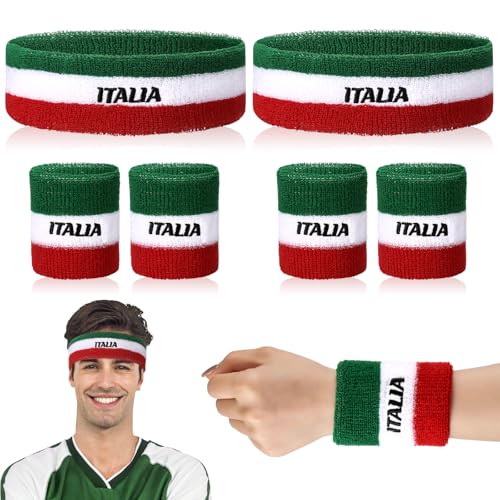 Image of Jadive Italia Mexico USA Number 15, 1 Sweatband Set Absorbing Headband and Sports Wristband Headband Costume