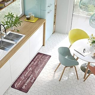 Dynadans Anti Fatigue Rug, Home Kitchen Mats Waterproof Non Slip Thick Cushioned Standing Rugs for Floor (Red)