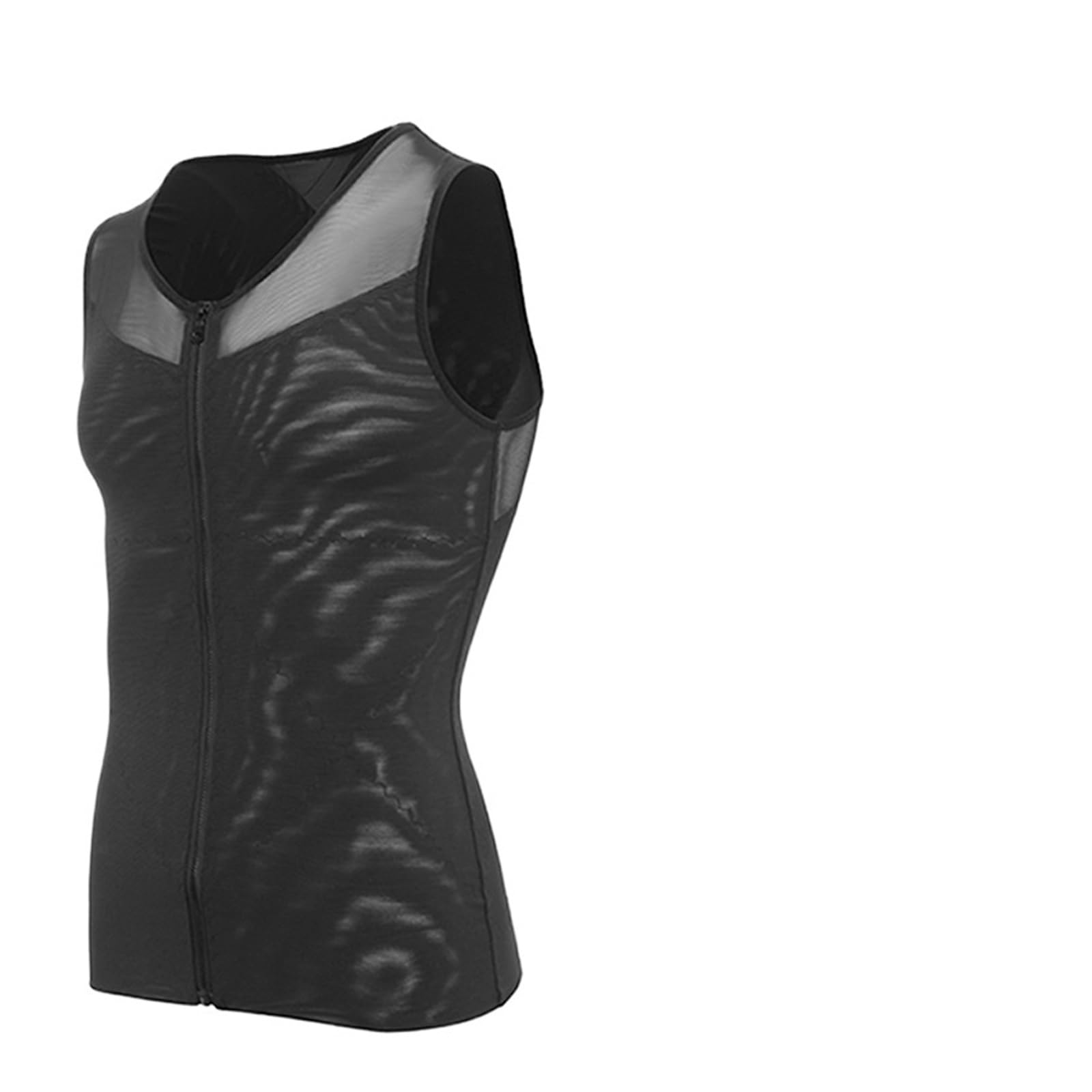 Camiseta Faja Hombre Moldeador de Cuerpo de Hombres for Adelgazar el Abdomen, corsé Moldeador de Vientre, Camisas de compresión de ginecomastia con Cremallera, Entrenador de Cintura