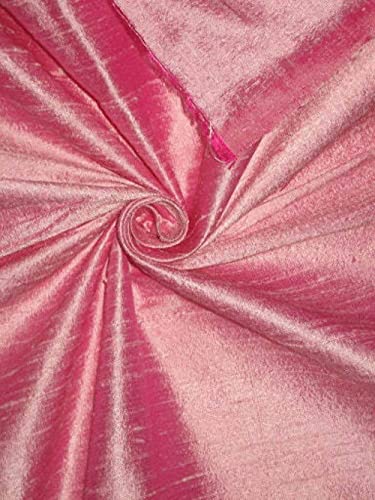 Tissu Dupioni en pure soie rose shot ivoire nouvelle collection au mètre