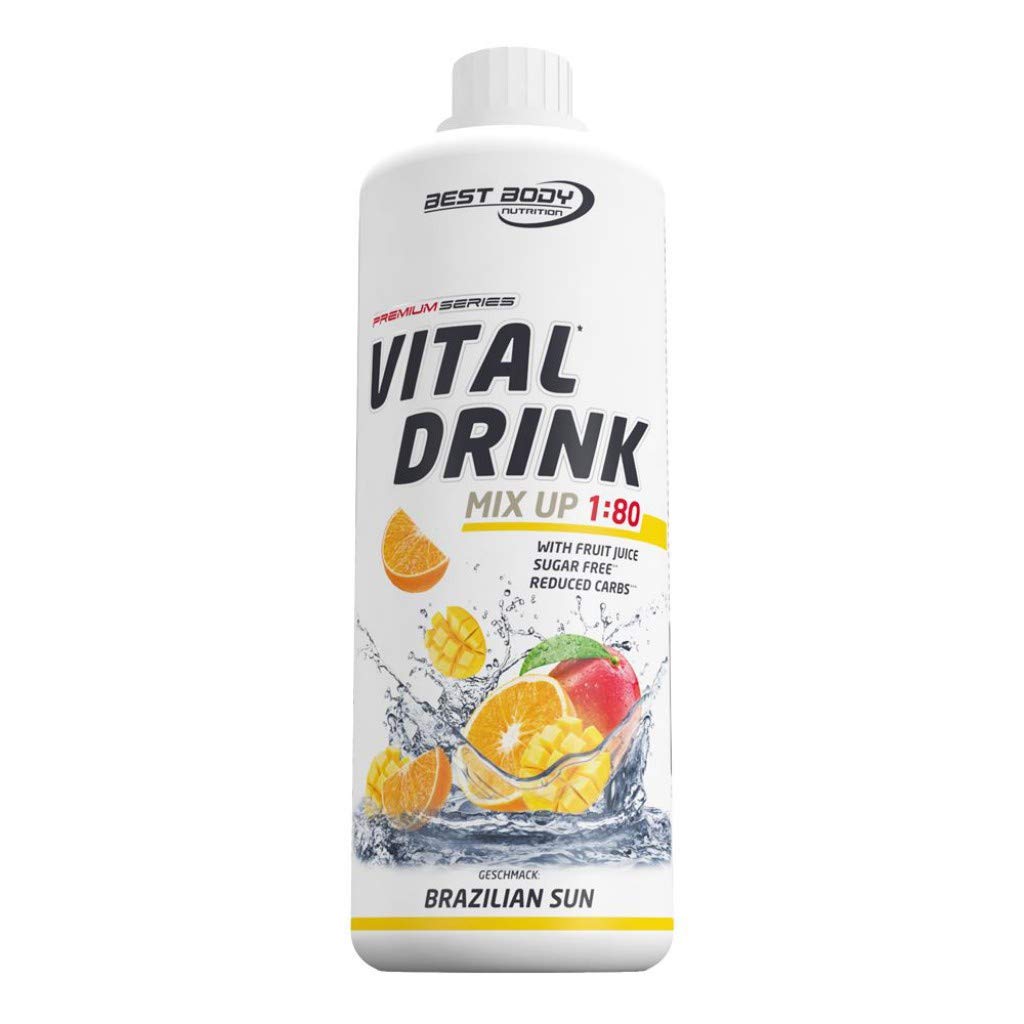 2 x Best Body Nutrition Vital Drink ZEROP, 1L Flasche , Brombeere (2er Pack)