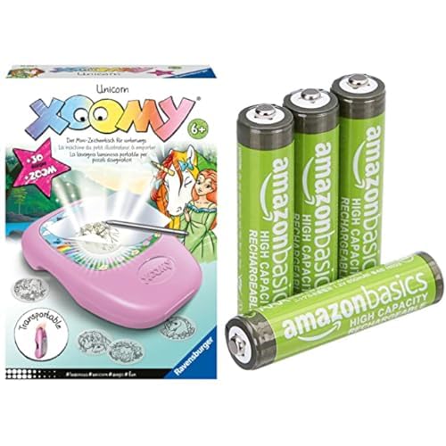 Projecteur Xoomy Ravensburger licornes enfant 6 ans et piles AAA rechargeables