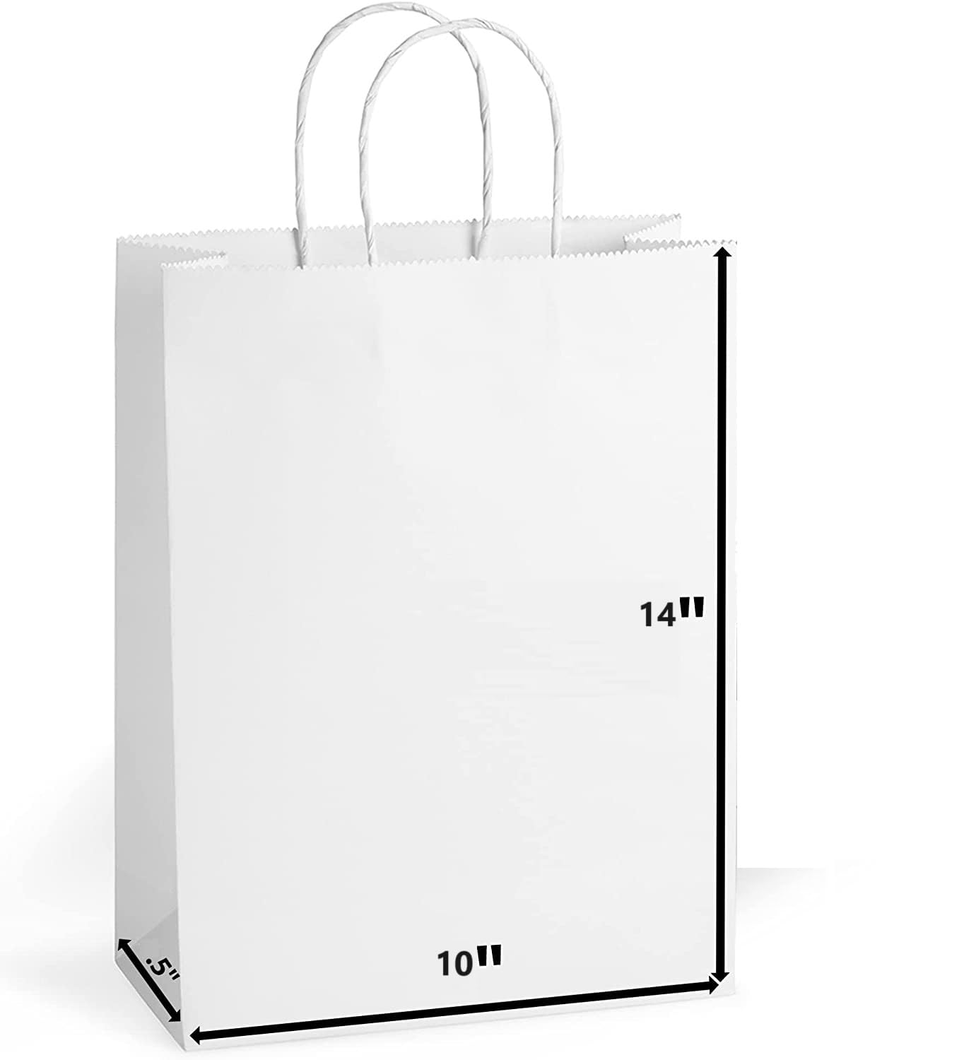 HOUSAI PAPER BAGS Kraft Paper Bags With Handles Made Of Twisted Paper Rope - White (10x5x15) Pack of 30 (B0CJM5XB1F) Amazon Price History, Amazon Price Tracker