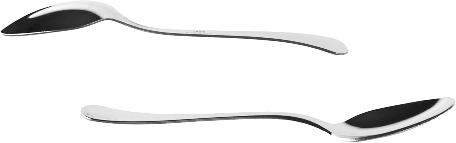 zanetti 590610 Set of 12 Moka Spoons in 18/C Stainless Steel, Boston Model, Polished and Durable Steel, Pack of 12, Made in Italy, 590610