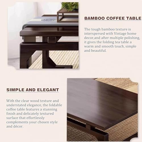 Table basse en bois massif pour baie vitrée gain de place malin