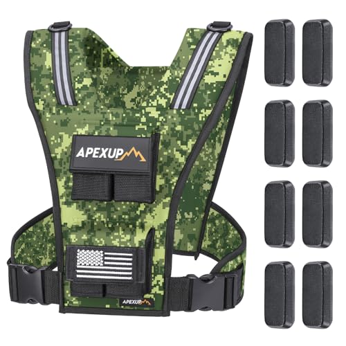 Image of APEXUP Adjustable Weighted Vest Men 20lbs /30lbs /40lbs Weights with Reflective Stripe, Weight Vest Woman Workout Vest for Strength Training Running Walking