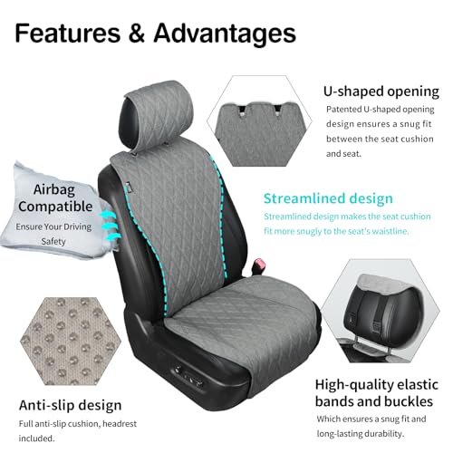 Image of Leader Accessories 2pcs Sideless Front Seat Covers for All Seasons, Grey