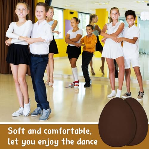 Image of Jecery 36 Pcs Suede Soles for Dance Shoes Non Slip Shoe Pads on Bottom of High Heeled Shoes Protectors Adhesive for Women (Brown)
