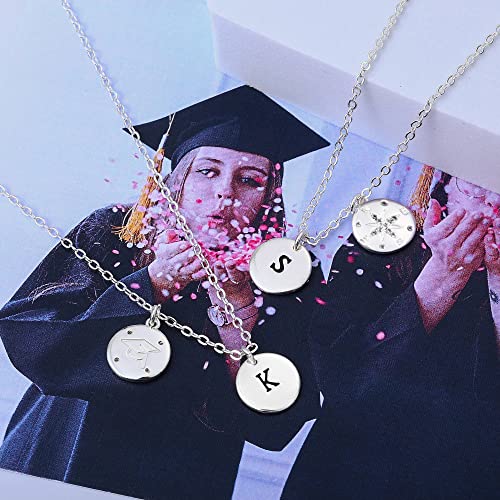 Gliveor Graduation Gifts For Her, Sterling Silver Over Compass Necklace Graduation Gifts Graduation Initial A Necklace College High School Senior Graduation Gifts For Her #TOP3