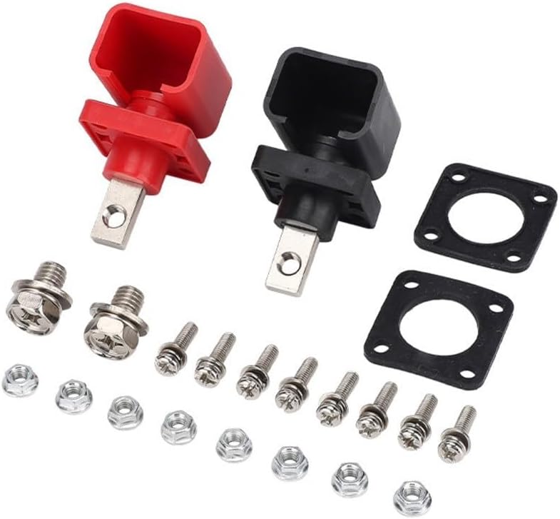 50A Lithium Battery Terminal Blocks, 2-Pack, Energy Storage Wiring Connectors, DC 1000V Rated, Flame-Retardant PA66 Shell, for EV and Solar ESS Applications