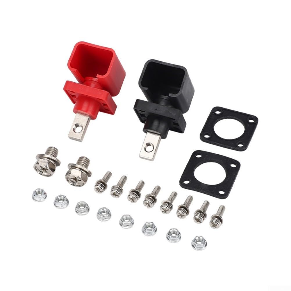 50A Lithium Battery Terminal Blocks, 2-Pack, Energy Storage Wiring Connectors, DC 1000V Rated, Flame-Retardant PA66 Shell, for EV and Solar ESS Applications