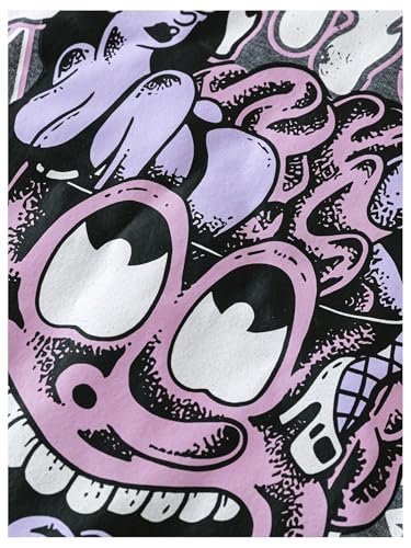 Men's Cartoon Graphic Hoodies Pullover Y2K Long Sleeve Baggy Hooded Sweatshirts4