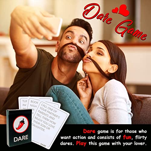 Image of Awestuffs Fun Games & Game Night Party Games for Couples - Talk Flirt Dare (3 in 1) Tabletop Game