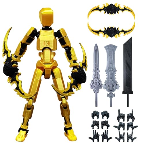 altuco T13 Action Figure Set,Titan 13 Action Figure with Multiple Accessories,Easter Basket Stuffers for Boys (Gold)