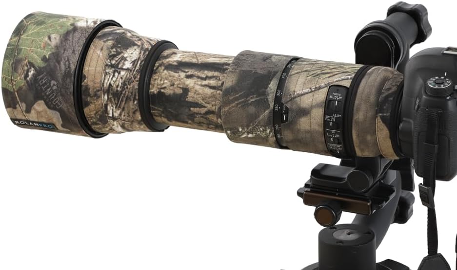 ROLANPRO Camouflage Lens Cover for Sigma 150-600mm F5-6.3 DG OS HSM Contemporary Rain Cover Lens Protection Sleeve Case-#23 Brown Jungle Camo Waterproof