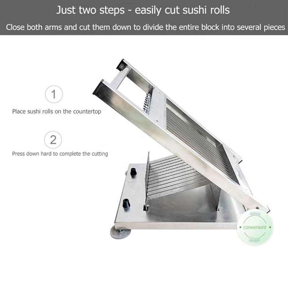 Sushi Roll Slicer, Edelstahl Schneidemaschine zum einfachen Schneiden von 8/10/12 Segmenten, Quick Clean Design für Restaurants, Snackbars, Catering