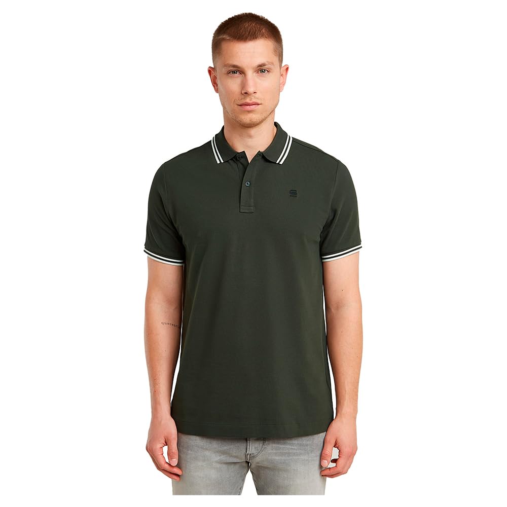 G-Star Men's Dunda Slim Stripe Polo , Grey (asfalt D17127-5864-995), XS