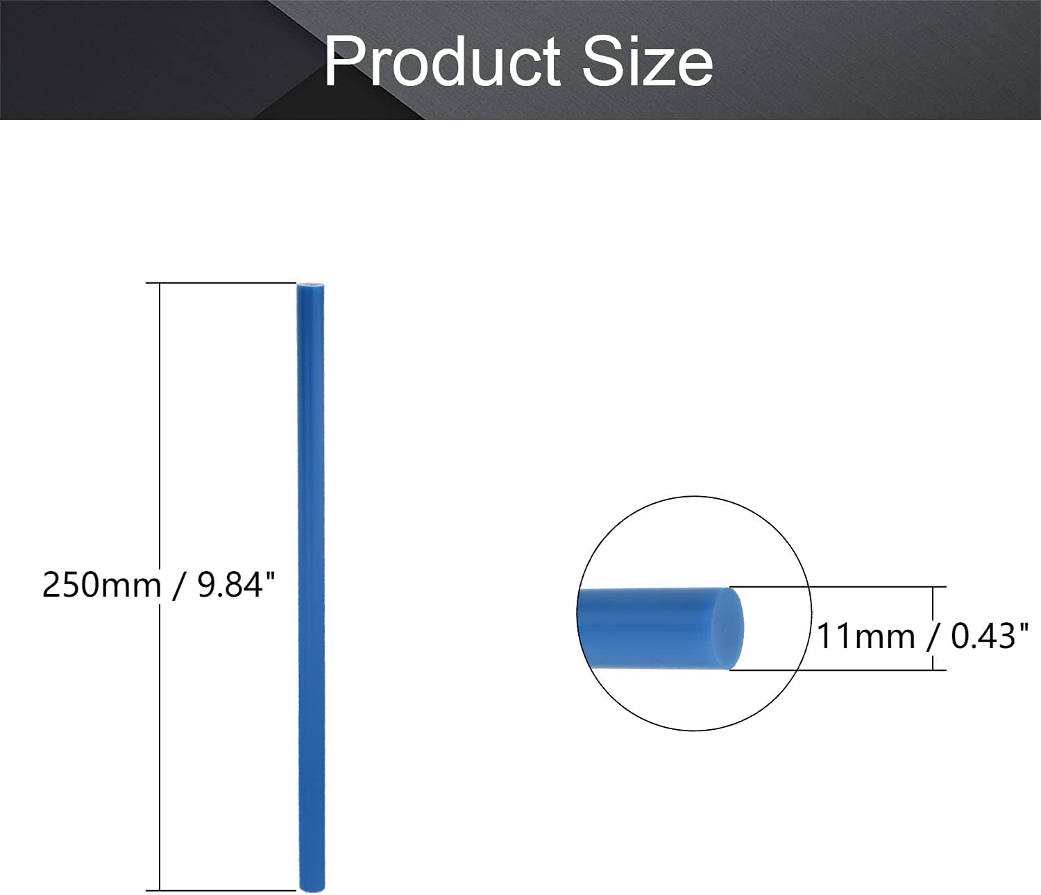 Othmro 20Pcs Hot Glue Sticks 9.8" Length 0.43" Dia Glue Sticks Bulk, Hot Glue Gun Refill Sticks, Hot Melt Adhesive Glue Stick All-Purpose Dual Temp Glue Sticks (Blue) -
