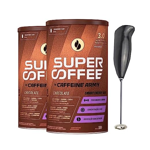KIT 2 Super Coffee 3.0 - Chocolate 380g + Mini Mixer