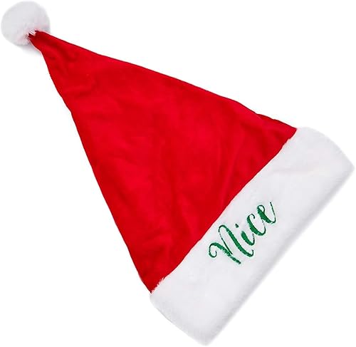 Miniatura 2 de Blue Panda Naughty and Nice Christmas Santa Hats (paquete de 2, rojo)