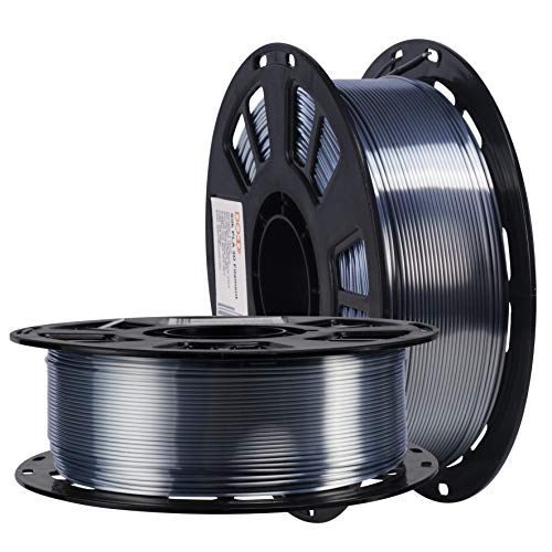 Image of Silk Sliver PLA Satin Shiny 3D Printer Filament, 1.75mm Diameter 1kg Spool 2.2lbs for FDM 3D Printers