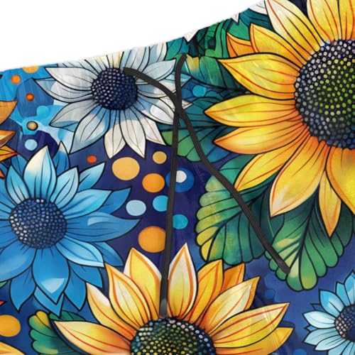 Men's Swim Trunks Size S Sunflower Gardens with Mesh Lining Soft Breathable Quick Dry Beach Shorts Oceanic Blue4